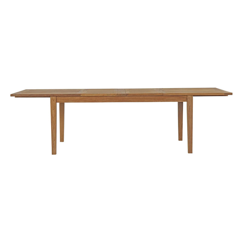 Marina Extendable Outdoor Patio Teak Dining Table Natural by Modway