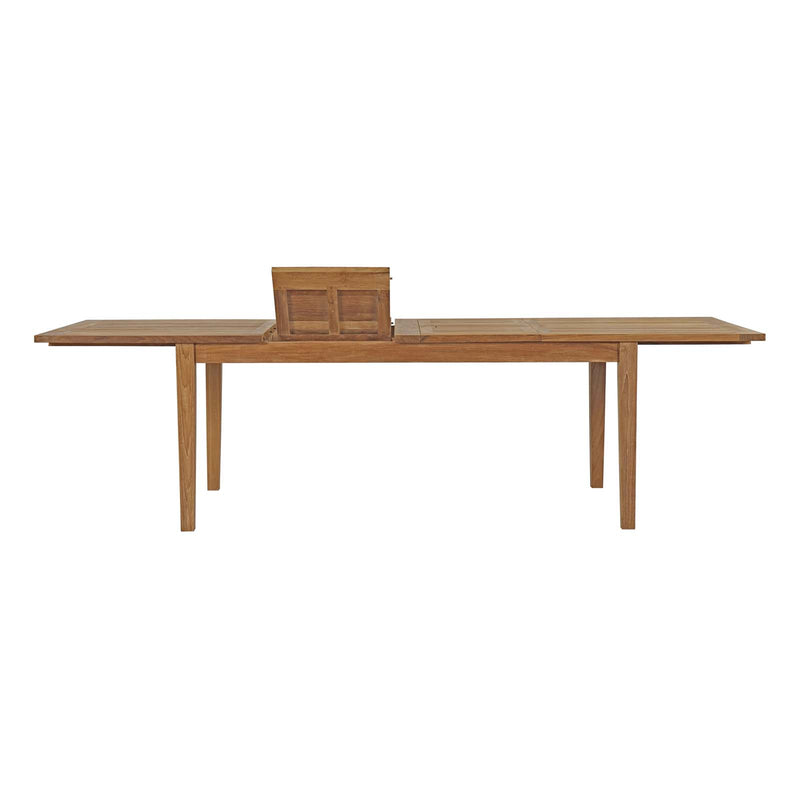 Marina Extendable Outdoor Patio Teak Dining Table Natural by Modway