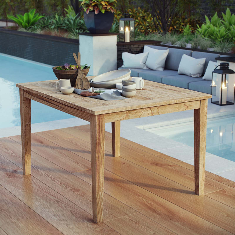 Marina Outdoor Patio Teak Dining Table Natural by Modway