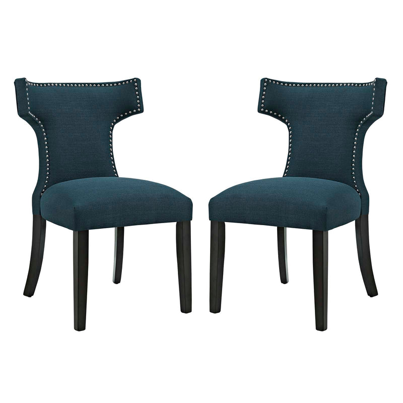 Curve Dining Side Chair Fabric Set of 2 | Polyester by Modway