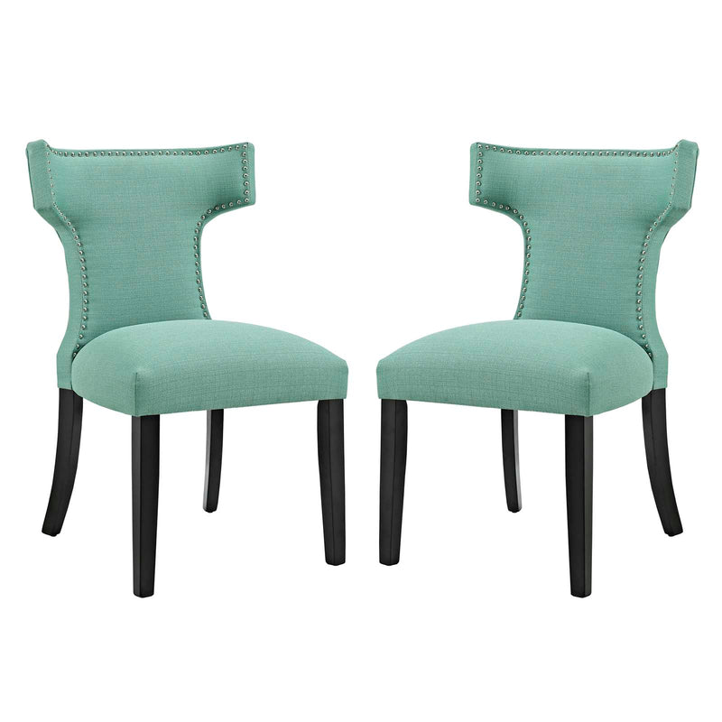 Curve Dining Side Chair Fabric Set of 2 | Polyester by Modway