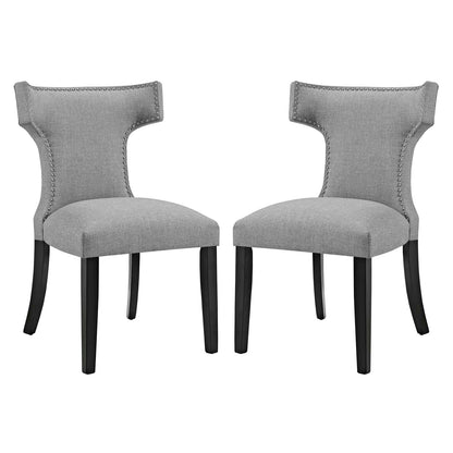 Curve Dining Side Chair Fabric Set of 2 | Polyester by Modway