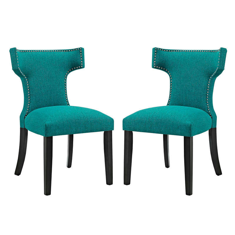 Curve Dining Side Chair Fabric Set of 2 | Polyester by Modway