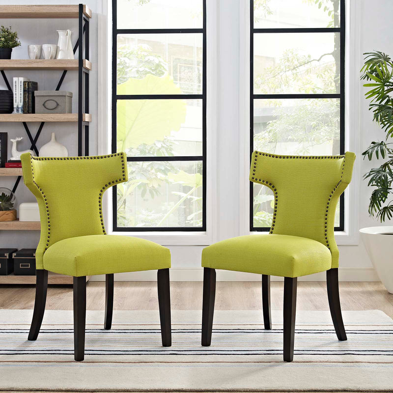 Curve Dining Side Chair Fabric Set of 2 | Polyester by Modway