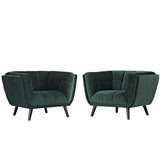 Bestow 2 Piece Velvet Armchair Set | Polyester by Modway