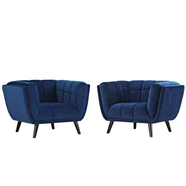 Bestow 2 Piece Velvet Armchair Set | Polyester by Modway