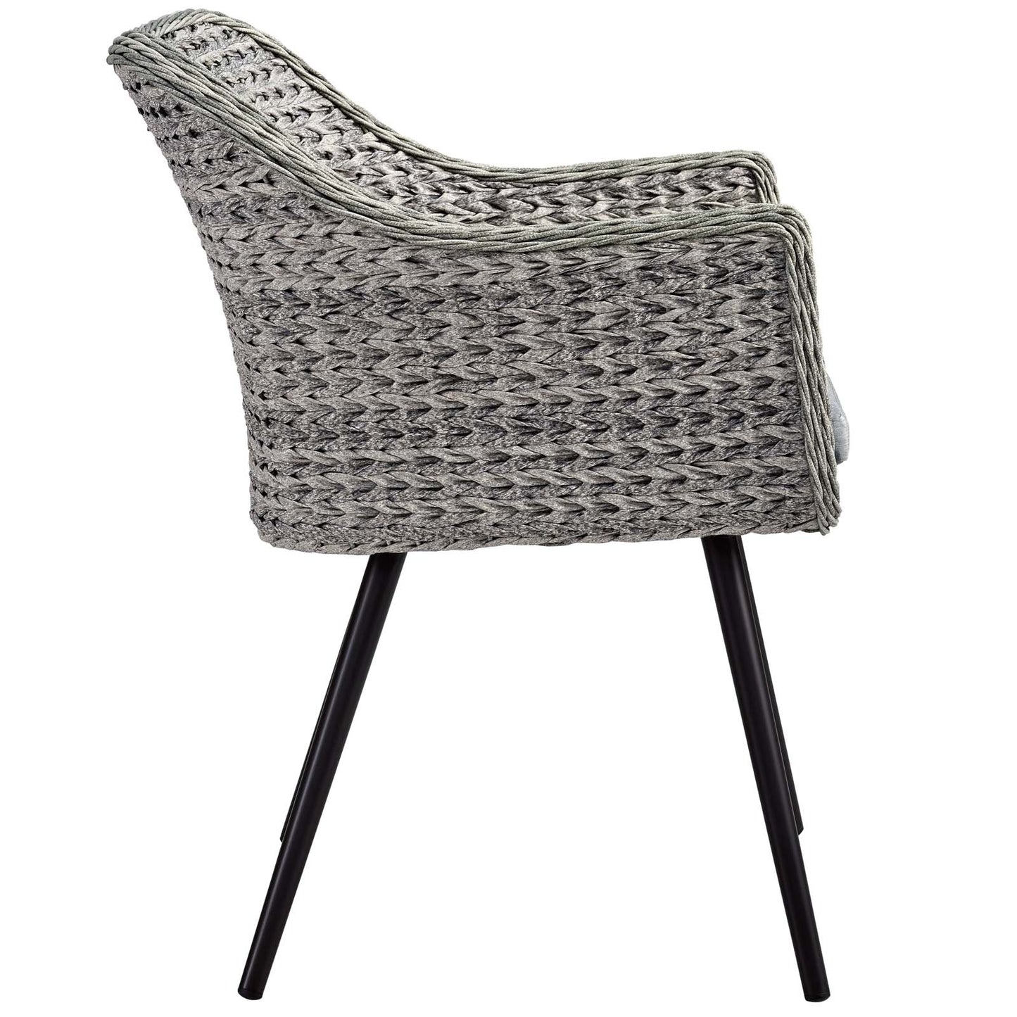 Endeavor Outdoor Patio Wicker Rattan Dining Armchair in Gray by Modway