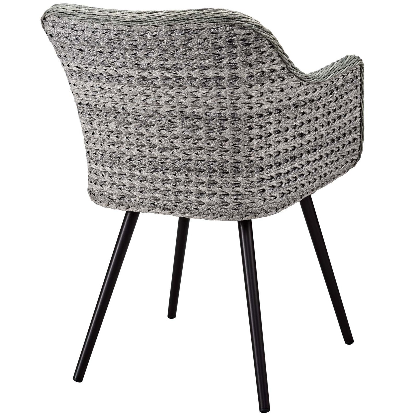 Endeavor Outdoor Patio Wicker Rattan Dining Armchair in Gray by Modway