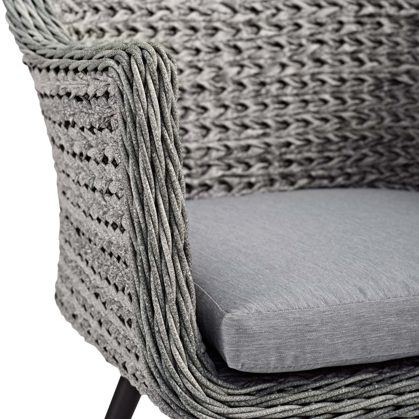 Endeavor Outdoor Patio Wicker Rattan Dining Armchair in Gray by Modway