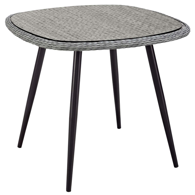 Endeavor 36" Outdoor Patio Wicker Rattan Dining Table Gray by Modway