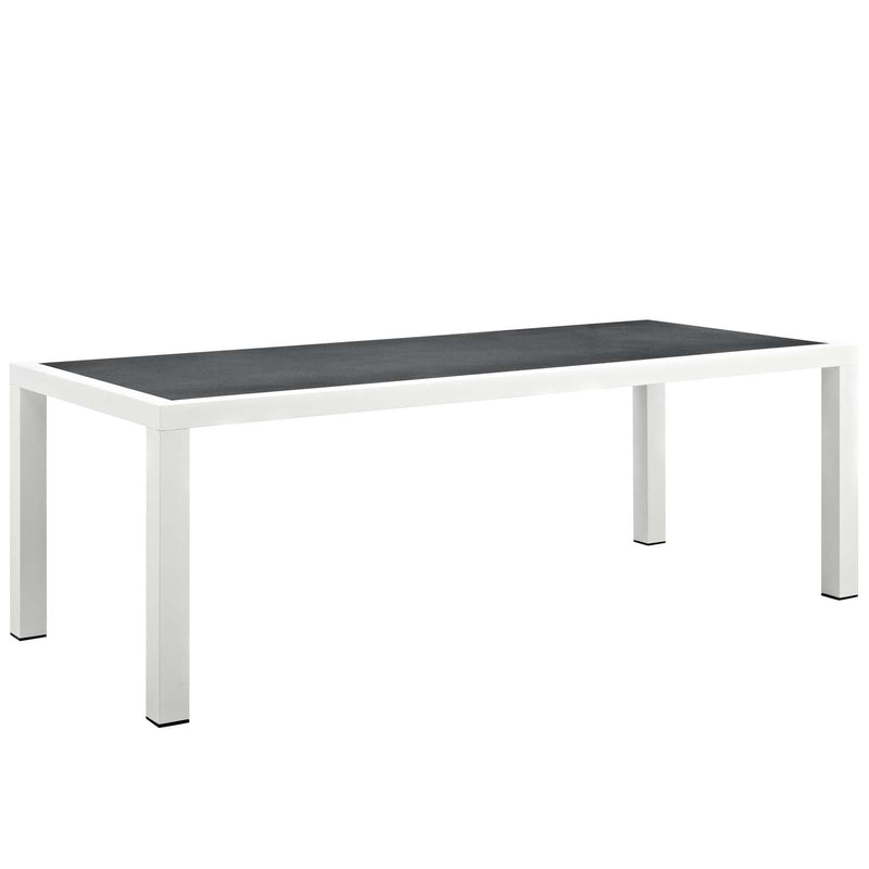Stance 90.5" Outdoor Patio Aluminum Dining Table in Gray by Modway