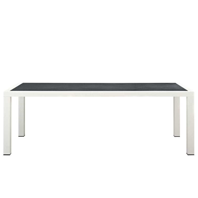 Stance 90.5" Outdoor Patio Aluminum Dining Table in Gray by Modway