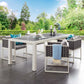 Stance 90.5" Outdoor Patio Aluminum Dining Table in Gray by Modway