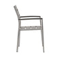 Shore Outdoor Patio Aluminum Dining Armchair Silver Gray by Modway