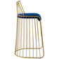 Rivulet Gold Stainless Steel Performance Velvet Bar Stool Gold Navy by Modway
