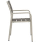 Shore Dining Chair Outdoor Patio Aluminum Set of 2 Silver Gray Arm Chairs by Modway