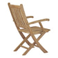 Marina 5 Piece Outdoor Patio Teak Outdoor Dining Set Natural Arm Chairs by Modway