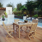 Marina 5 Piece Outdoor Patio Teak Outdoor Dining Set Natural Arm Chairs by Modway