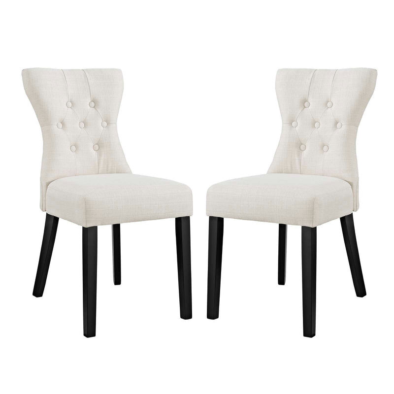 Silhouette Dining Side Chairs Upholstered Fabric Set of 2 by Modway