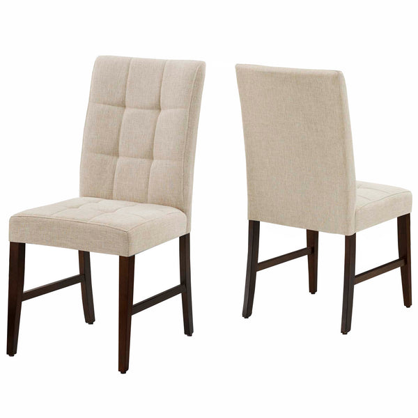 Promulgate Biscuit Tufted Upholstered Fabric Dining Chair Set of 2 | Polyester by Modway