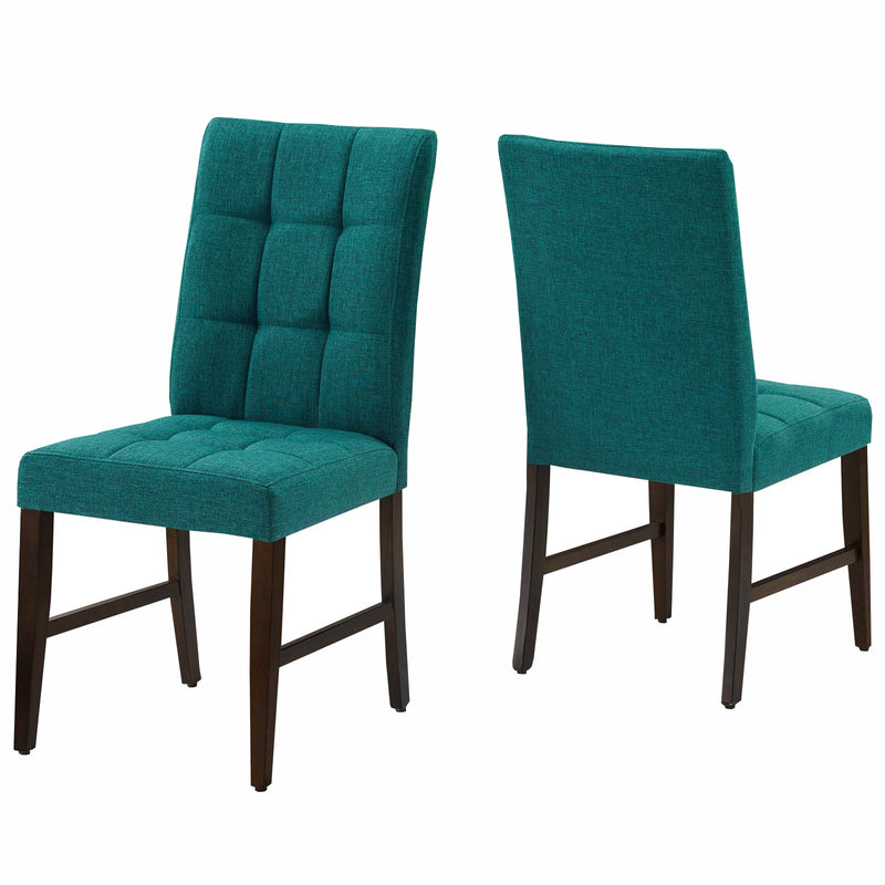 Promulgate Biscuit Tufted Upholstered Fabric Dining Chair Set of 2 | Polyester by Modway