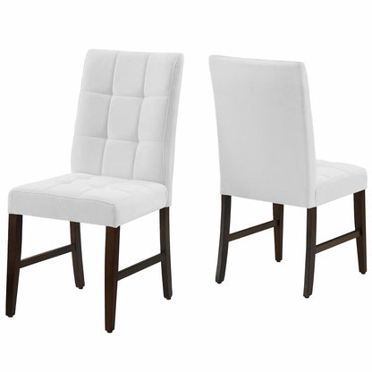 Promulgate Biscuit Tufted Upholstered Fabric Dining Chair Set of 2 | Polyester by Modway