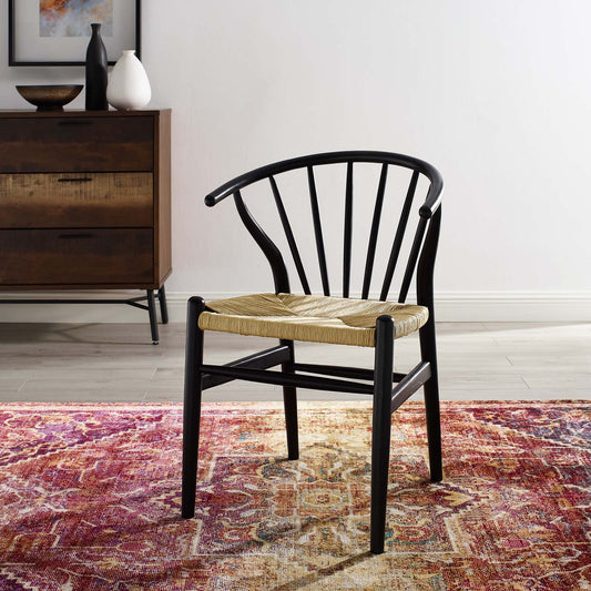 Flourish Spindle Wood Dining Side Chair Black by Modway