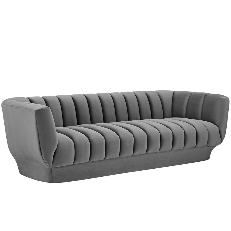 Entertain Vertical Channel Tufted Performance Velvet Sofa by Modway
