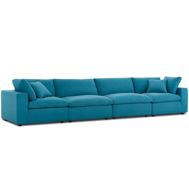 Commix Down Filled Overstuffed 4 Piece Sectional Sofa Set | Polyester by Modway