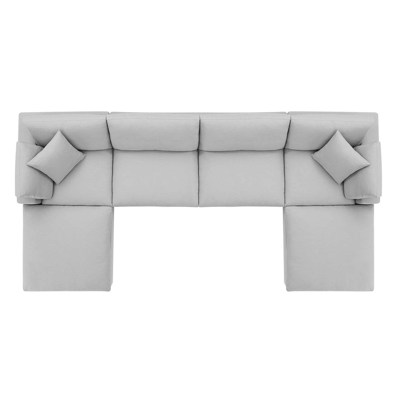 Commix Down Filled Overstuffed 6 Piece Sectional Sofa Set | Polyester Modway