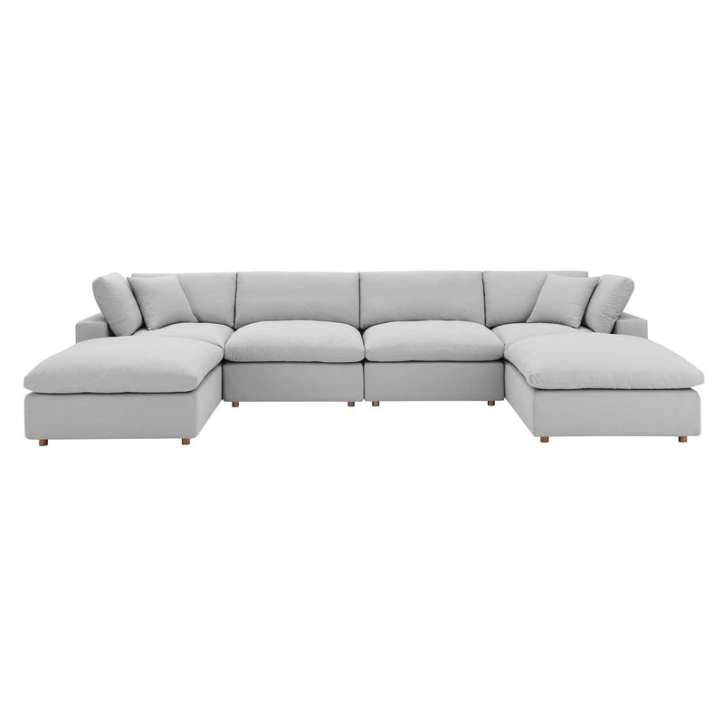 Commix Down Filled Overstuffed 6 Piece Sectional Sofa Set | Polyester Modway