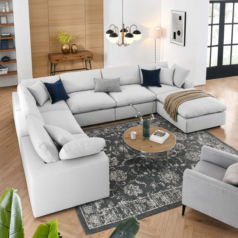 Commix Down Filled Overstuffed 7 Piece Sectional Sofa Set | Polyester by Modway