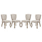 Array Dining Side Chair Set of 4 Beige | Polyester by Modway