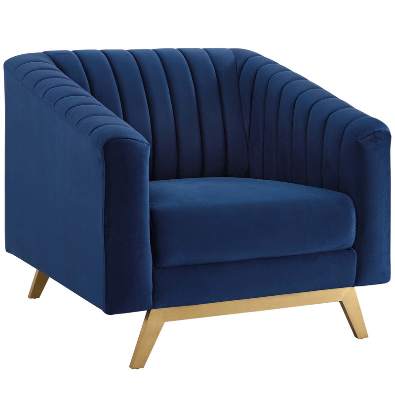 Valiant Vertical Channel Tufted Performance Velvet Armchair by Modway