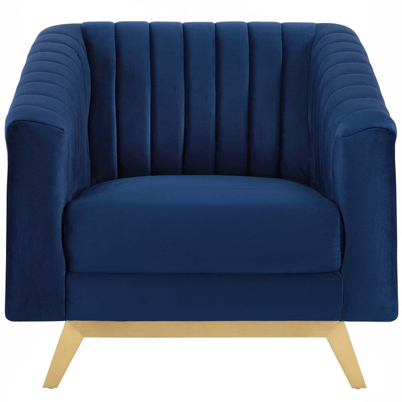 Valiant Vertical Channel Tufted Performance Velvet Armchair by Modway