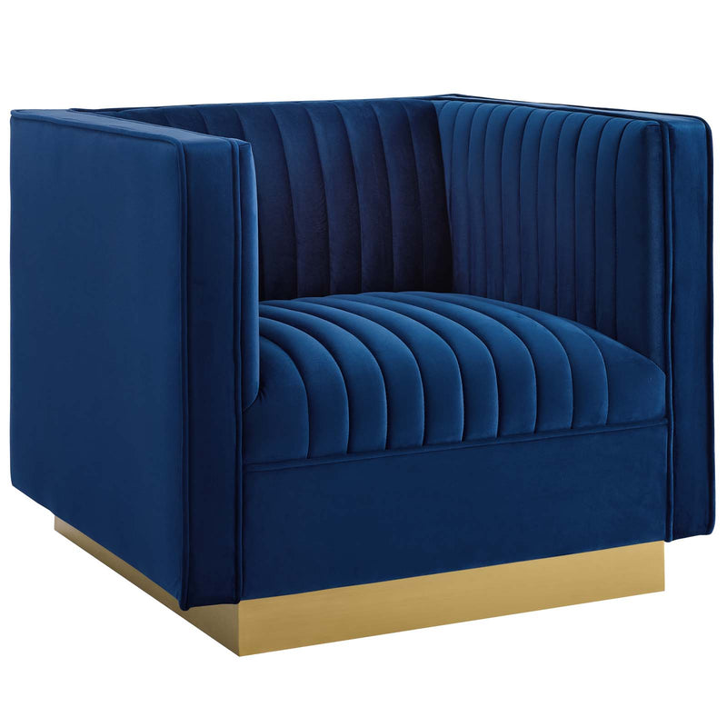 Sanguine Vertical Channel Tufted Accent Performance Velvet Armchair by Modway