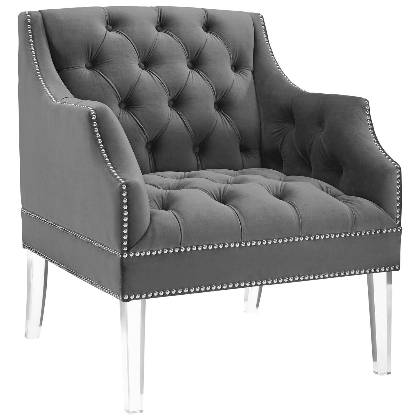 Proverbial Tufted Button Accent Performance Velvet Armchair by Modway