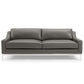 Harness 83.5" Stainless Steel Base Leather Sofa Gray by Modway
