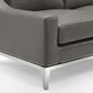 Harness 83.5" Stainless Steel Base Leather Sofa Gray by Modway