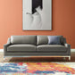 Harness 83.5" Stainless Steel Base Leather Sofa Gray by Modway