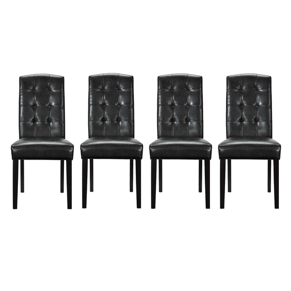 Perdure Dining Chairs Vinyl (Set of 4) Black by Modway