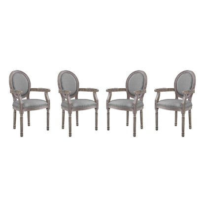 Emanate Dining Armchair Upholstered Fabric Set of 4 by Modway