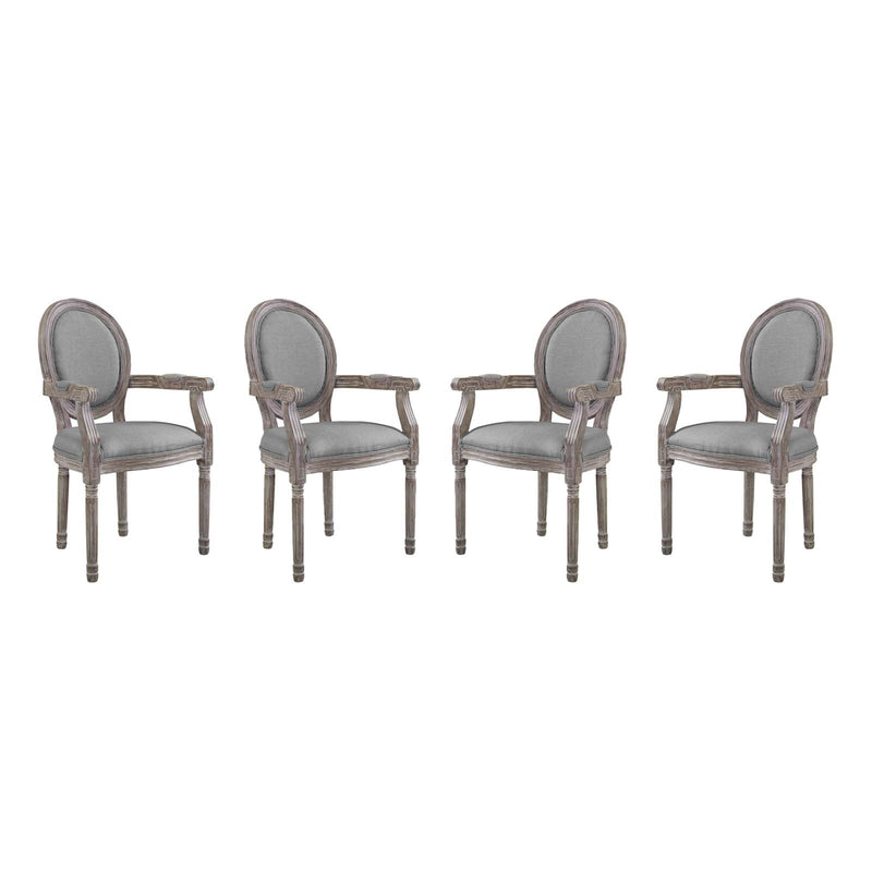 Emanate Dining Armchair Upholstered Fabric Set of 4 by Modway