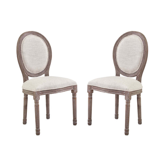 Emanate Dining Side Chair Upholstered Fabric Set of 2 by Modway