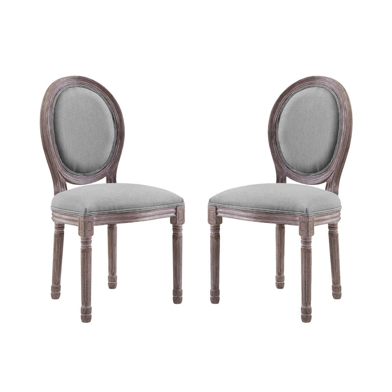 Emanate Dining Side Chair Upholstered Fabric Set of 2 by Modway