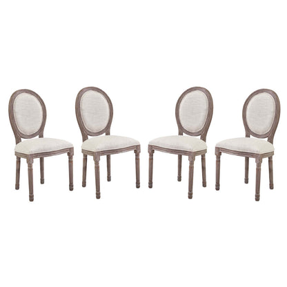 Emanate Dining Side Chair Upholstered Fabric Set of 4 by Modway