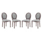 Emanate Dining Side Chair Upholstered Fabric Set of 4 by Modway