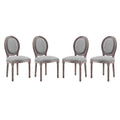 Emanate Dining Side Chair Upholstered Fabric Set of 4 by Modway