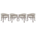 Crown Dining Armchair Upholstered Fabric Set of 4 by Modway