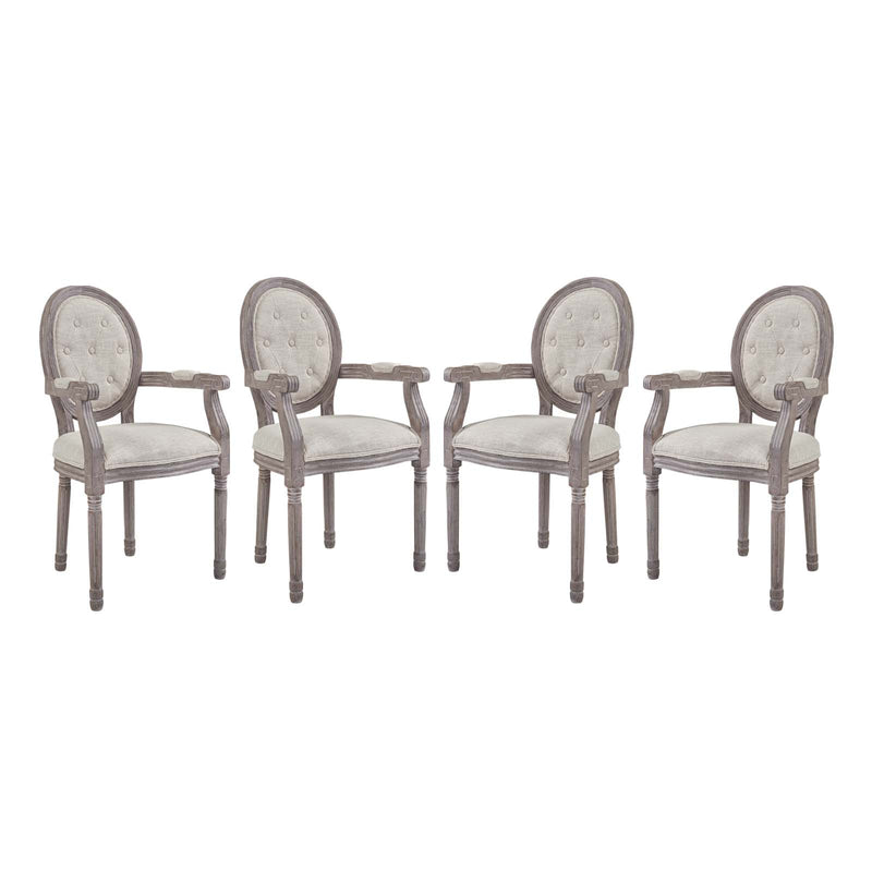 Arise Dining Armchair Upholstered Fabric Set of 4 by Modway